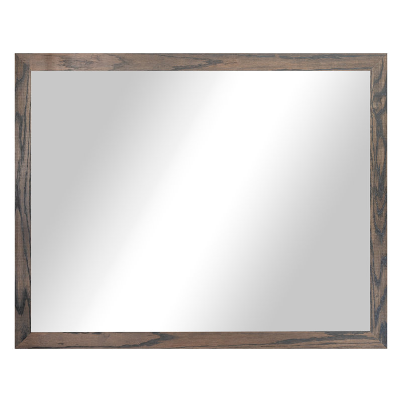 Miroir en bois franc Ebark Designs Ebark - chêne rouge 2 po, 41 po x 30 po, Gris carbone