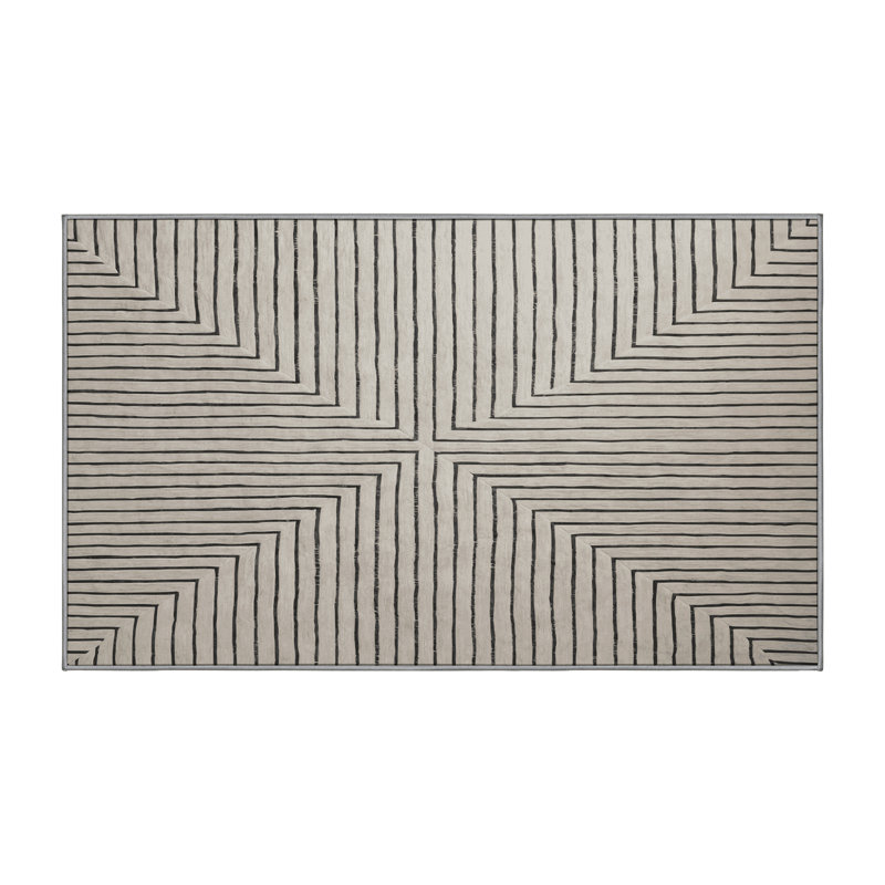 Machine Washable Gray Area Rug GSIX03585, Rectangle 2' x 3'