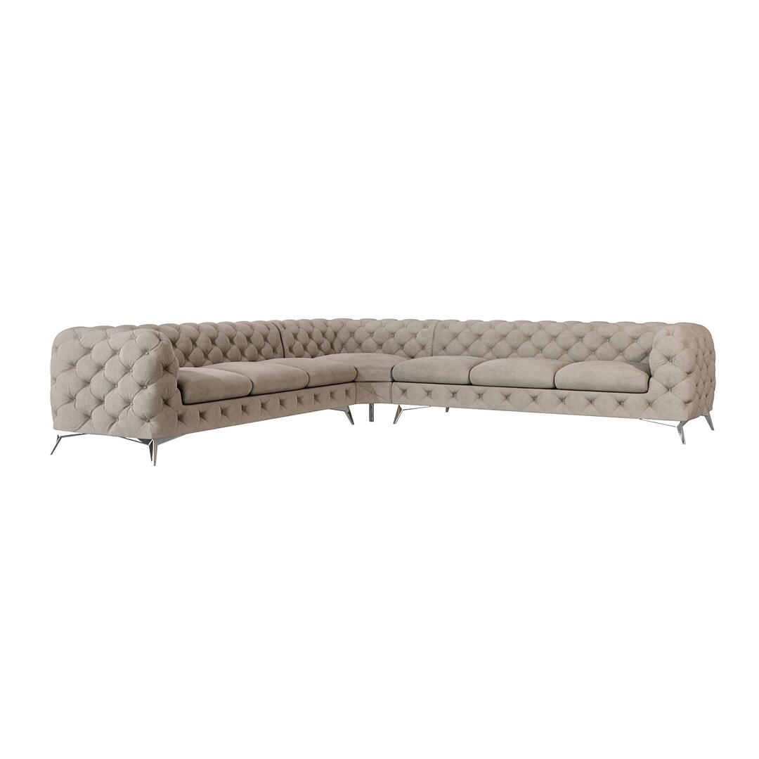 Chesterfield Ecksofa Bixby mit Silber Metall Füßen