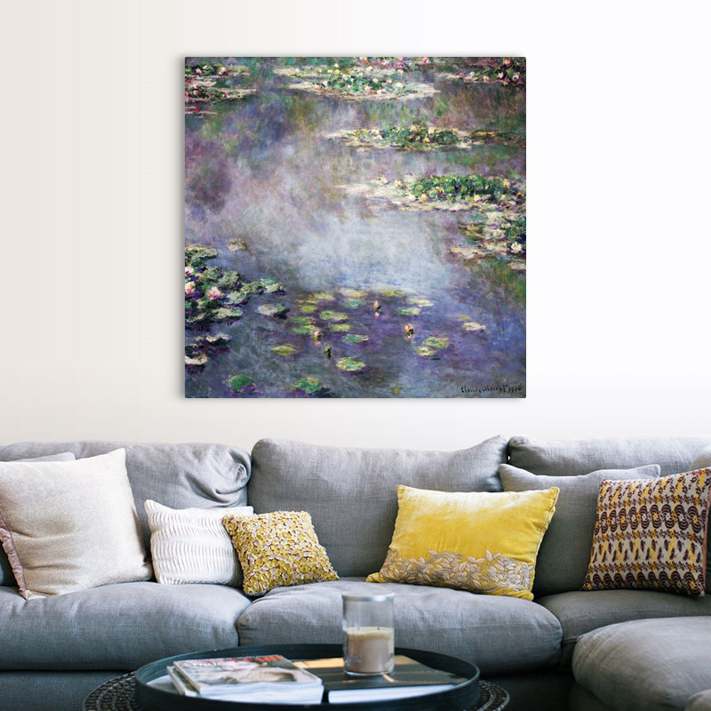 "Nymphéas" par Claude Monet, reproduction d’art sur toile, H 48 po x l 48 po x P 1,25 po, Toile tendue