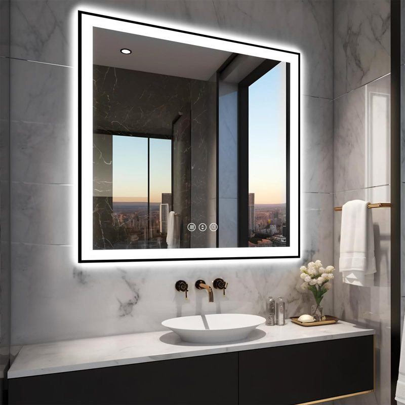 Miroir de salle de bain mural 40 po x 30 po, Carrée, 36 po x 36 po