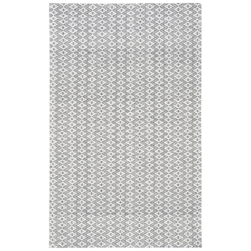 Tapis géométrique en laine et coton tissé à la main Karaline, Rectangle 8 pi x 10 pi