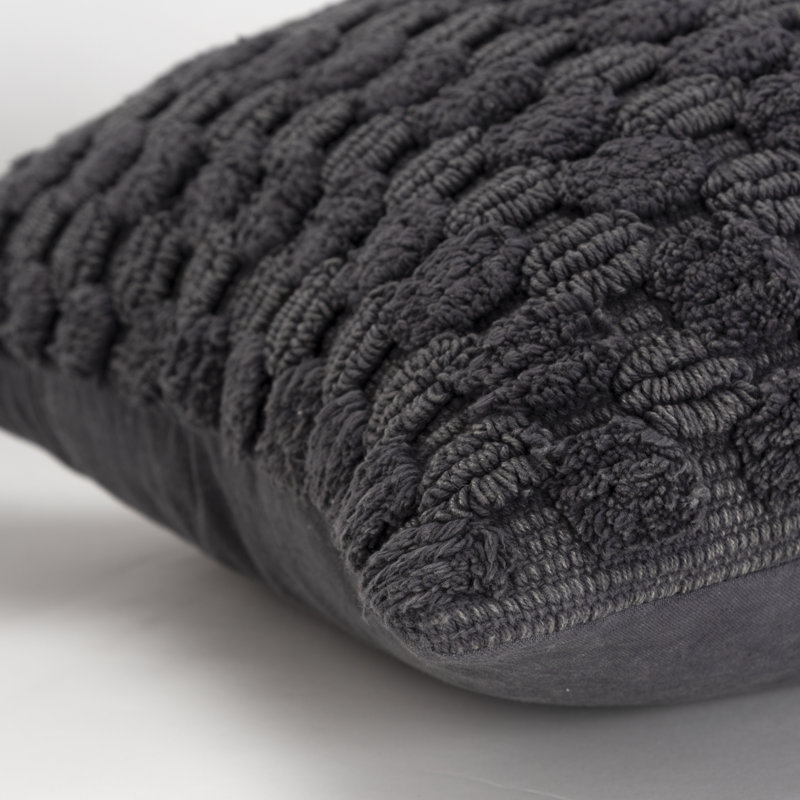 Roya Throw Pillow, Charcoal Gray