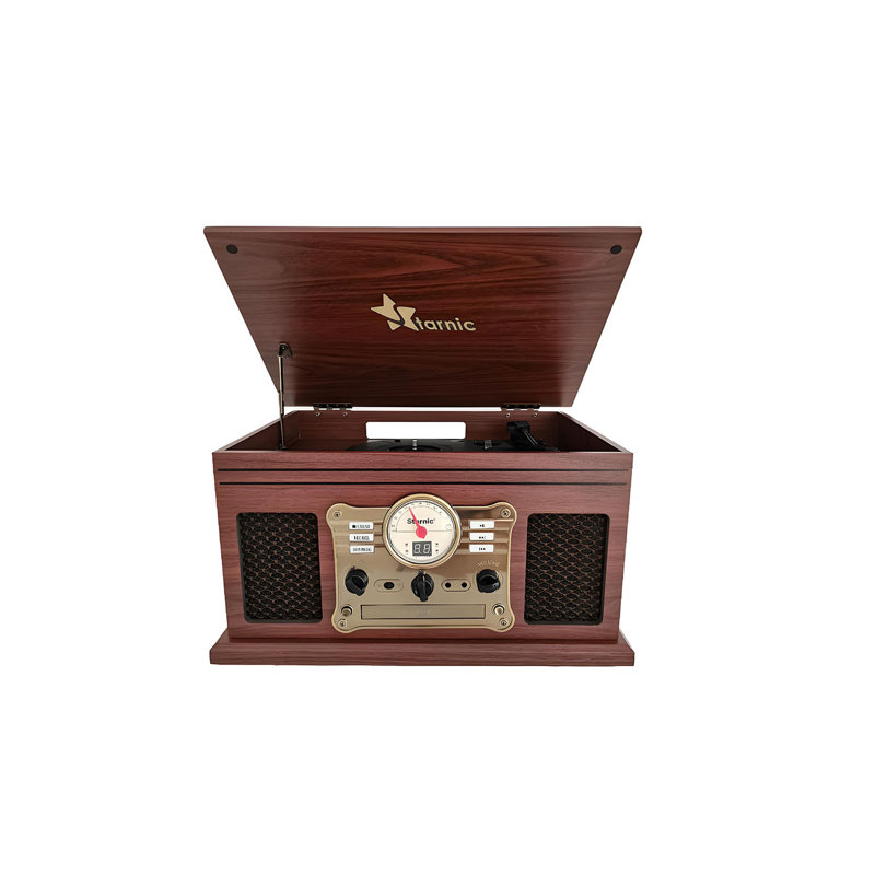 Rétro tourne-disque avec haut-parleur Bluetooth - Phonographe intégré et lecture de CD