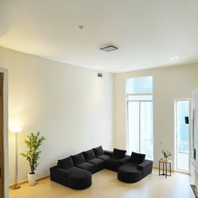 L-shaped Modern Upholstered Sectional Sofa With Six Modules