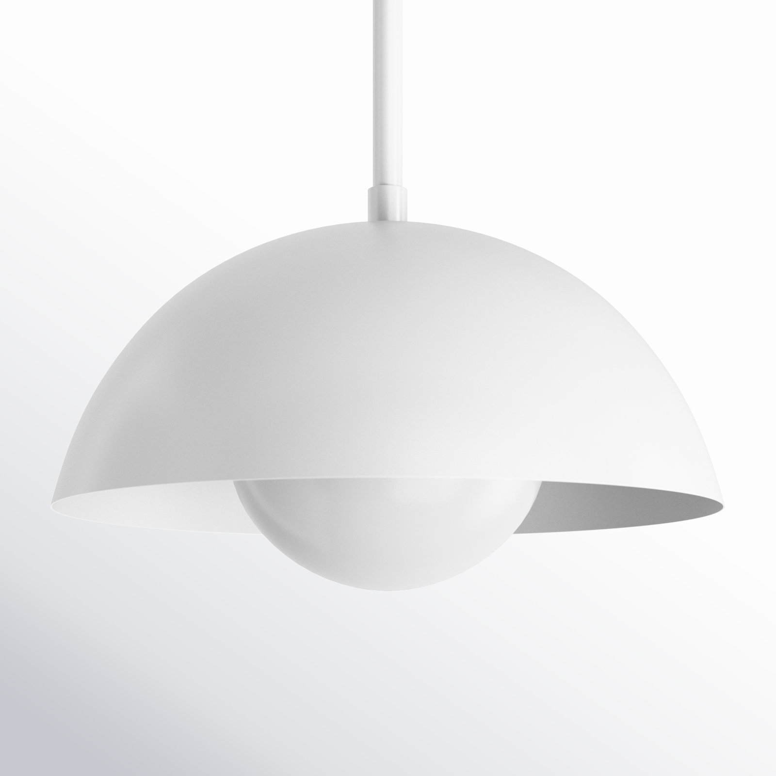 Montana Single Light Metal Dimmable Pendant, White