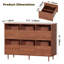 Mid-Century Record Player Stand with Vinyl Storage, Large Media Cabinet with Drawers for Living Room