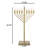 Chabad Style Gold Finish Hanukkah Menorah For Entryway, Living Room, Office, And Kitchen With Led Light Bulbs And Remote Control For Easy Daily Hanukkah Lighting Sequence-1389784315