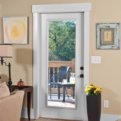 Clear Glass 80'' Flush Steel Front Entry Doors