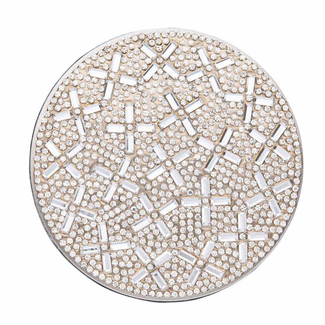 Sparkles Home | Madison Avenue Coaster Set with Holder | Stainless Steel & Rhinestones | 4-Piece Sparkles Home