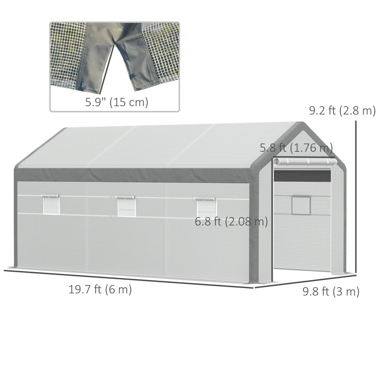 Remise de jardin 9,1 pi x 6,4 pi x 6,3 pi avec base en acier