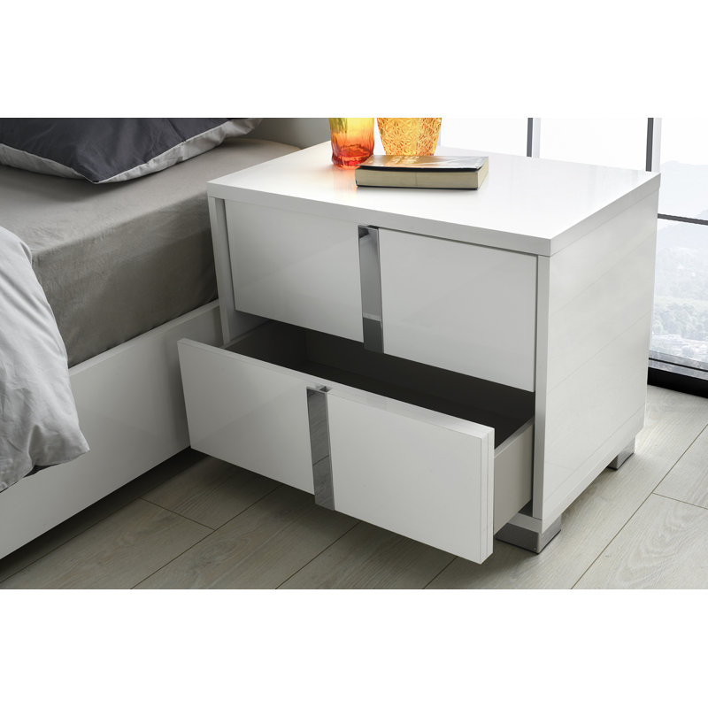 Beatty 26.8'' W Nightstand, Right, Gloss White