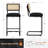 Marlow Upholstered Boucle Counter & Bar Stool with Cane Rattan Back-426010509-426010510-427114615