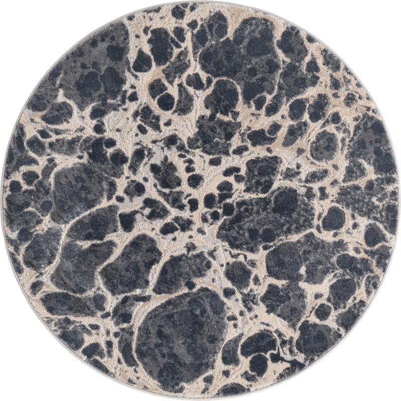 Boutelle Abstract Indoor Rug, Round 4'
