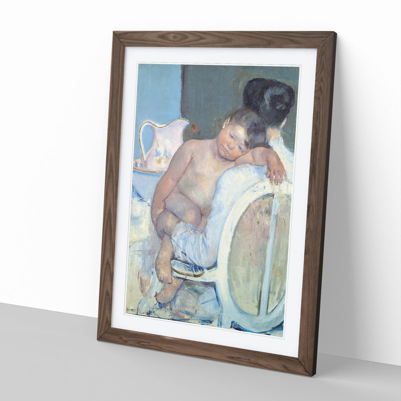 Mother and Child Vol.7 by Mary Cassatt - Picture Frame Painting, 36cm H x 27cm W x 2cm D, Walnut Framed