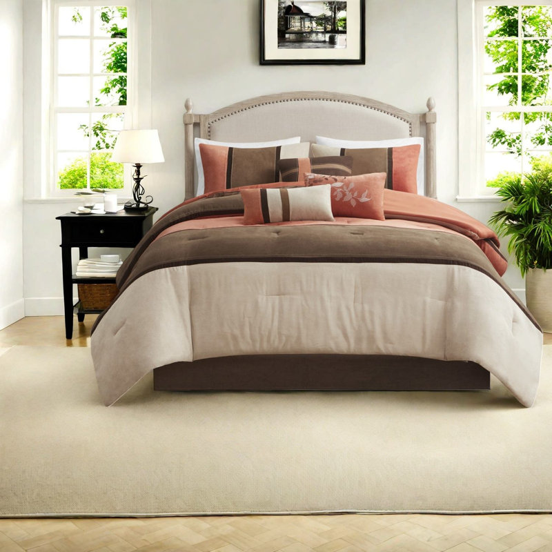 Ensembles de literie, faux suède Cal King Modern Rustic Home Comfort