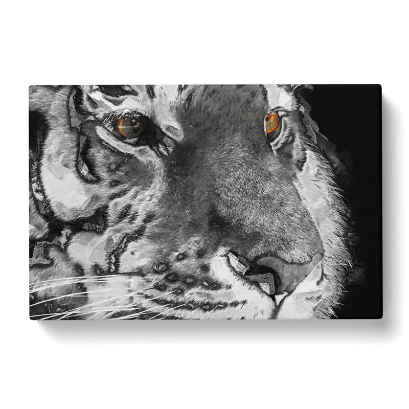 Eyes Of The Tiger In Abstract - Wrapped Canvas Print, 60cm H x 91cm W x 3cm D