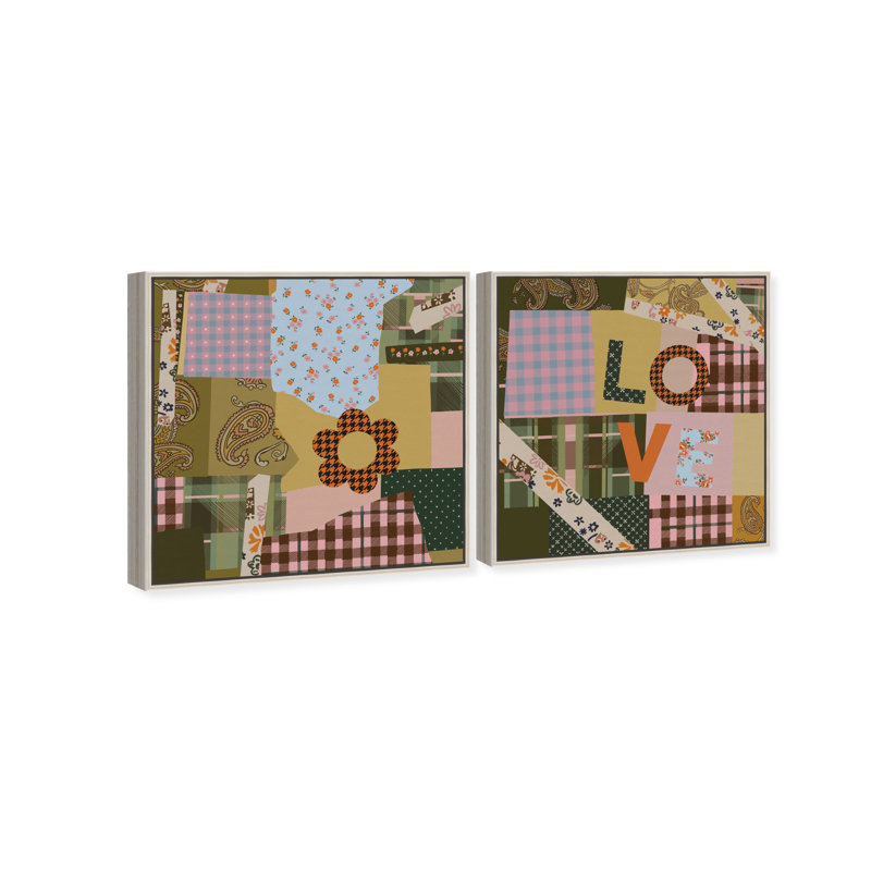 Retro Scarf Set Set by Oliver Gal, 34"H x 34"W, Silver Floater Frame