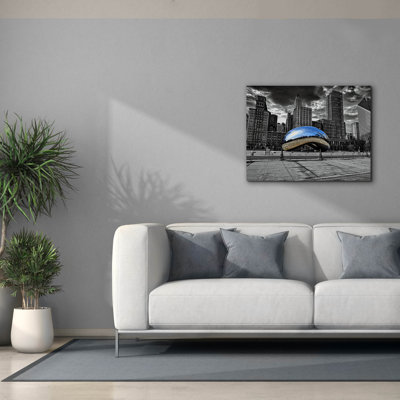  «The Bean» par Dante Plata, art mural sur toile, 34 po x 26 po