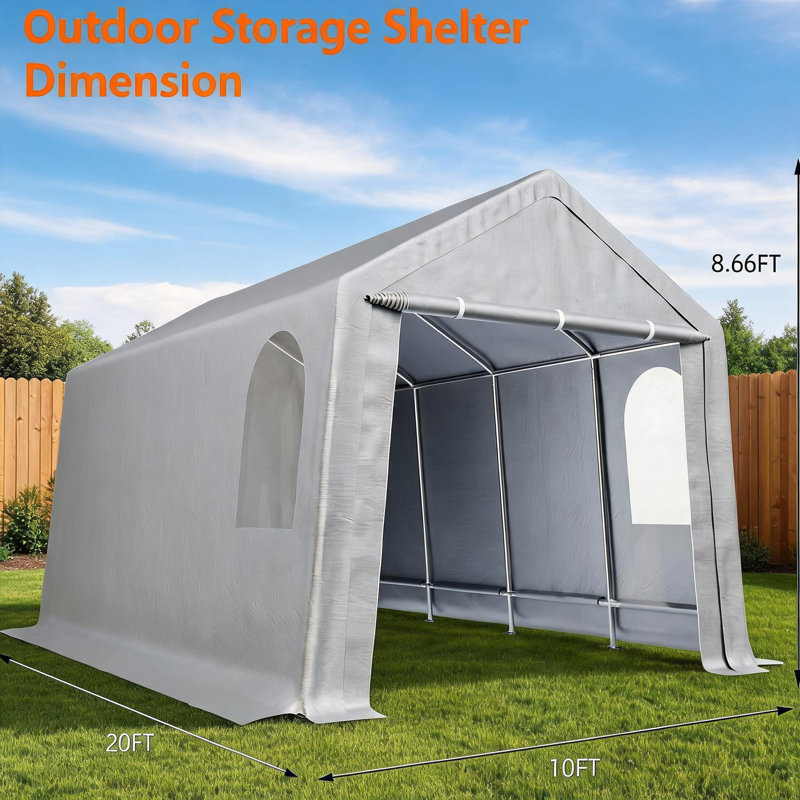 Abri d'auto robuste et imperméable, 103" H x 120" W x 240" D