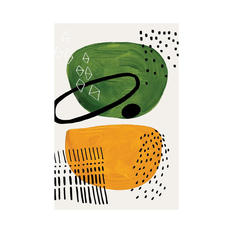 Mid Century Olive Ochre by EnShape - Wrapped Canvas Print, 20.32 cm H x 30.48 cm W