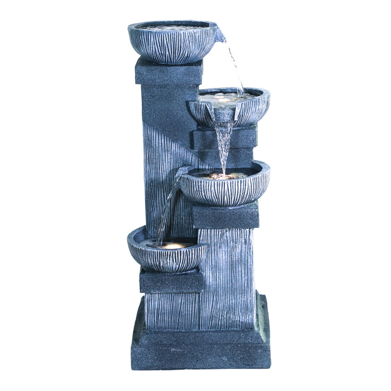 Weather Resistant Sculptural Fountain with Lights