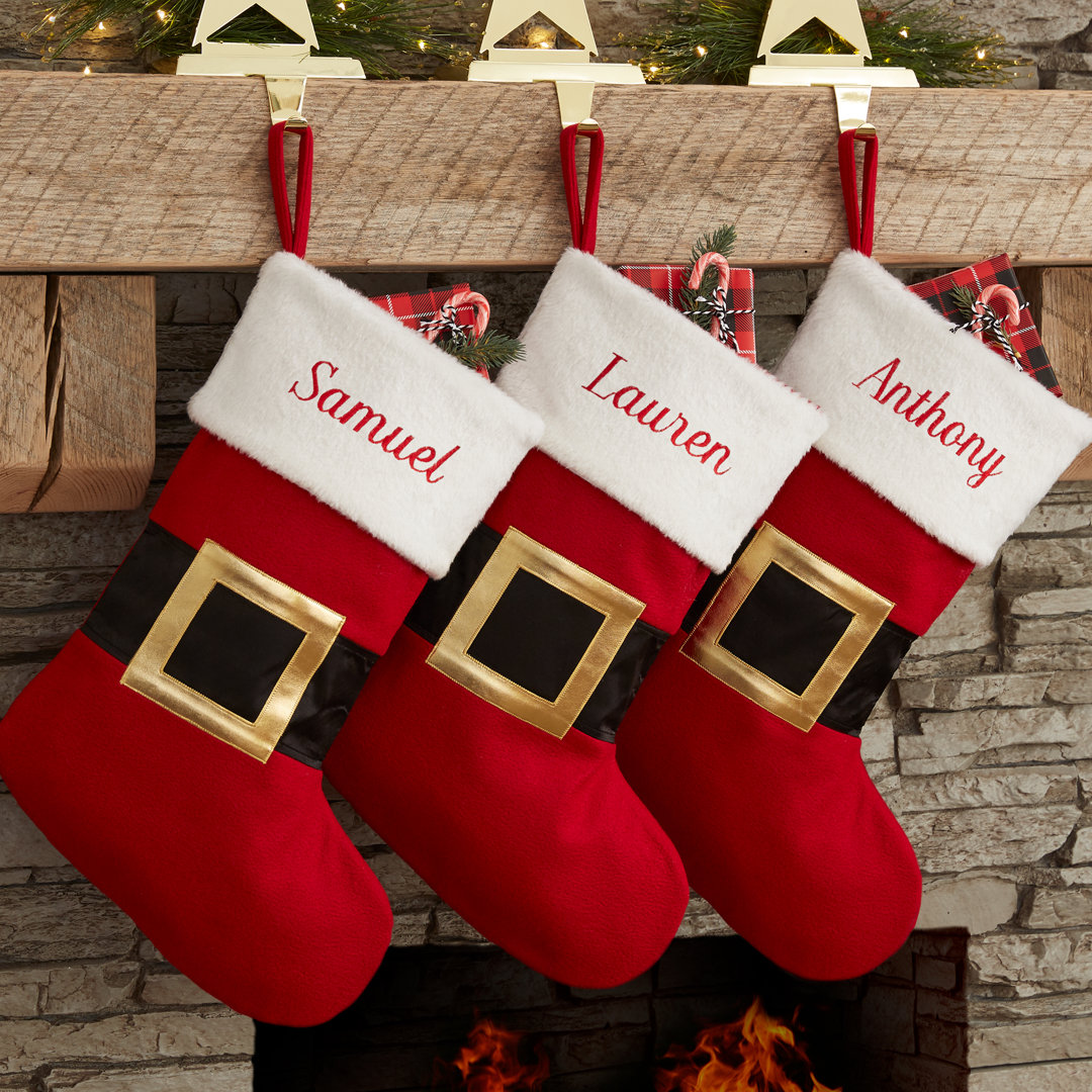 Santa Belt Personalized Christmas Stockings Personalization Mall 