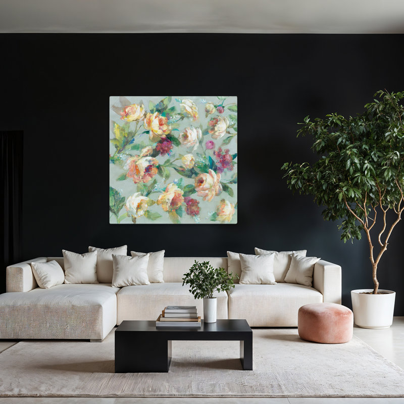 Art floral contemporain Summer Garden, H 48 po x l 48 po