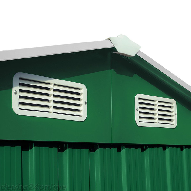 Anwen 312 ft. W x 257 ft. D Metal Steep Slope Storage Shed, 188cm H x 196cm W x 132cm D, Green