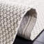 Tapis géométrique en laine / polyester tissé à la main Manya en blanc / gris-1762156537