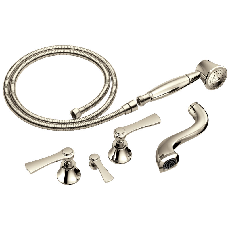 Rook® Two-Handle Tub Filler Trim Kit With Lever Handles, Polished Nickel