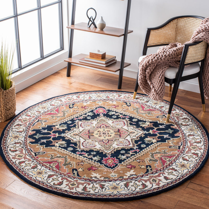 Tapis oriental en laine touffeté à la main Heritage, Rond 6 pi