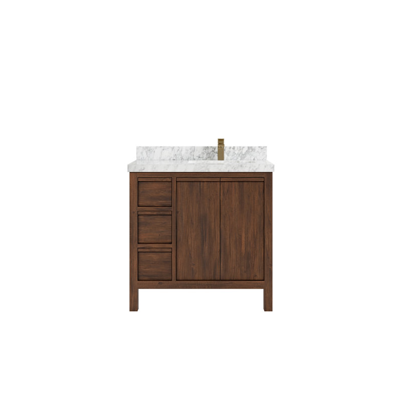 Ensemble de meuble-lavabo simple 36 po Elizabeth, Marbre de Carrare