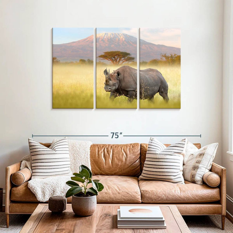 Rhinocéros Hosking Amboseli, H 36 po x l 57 po