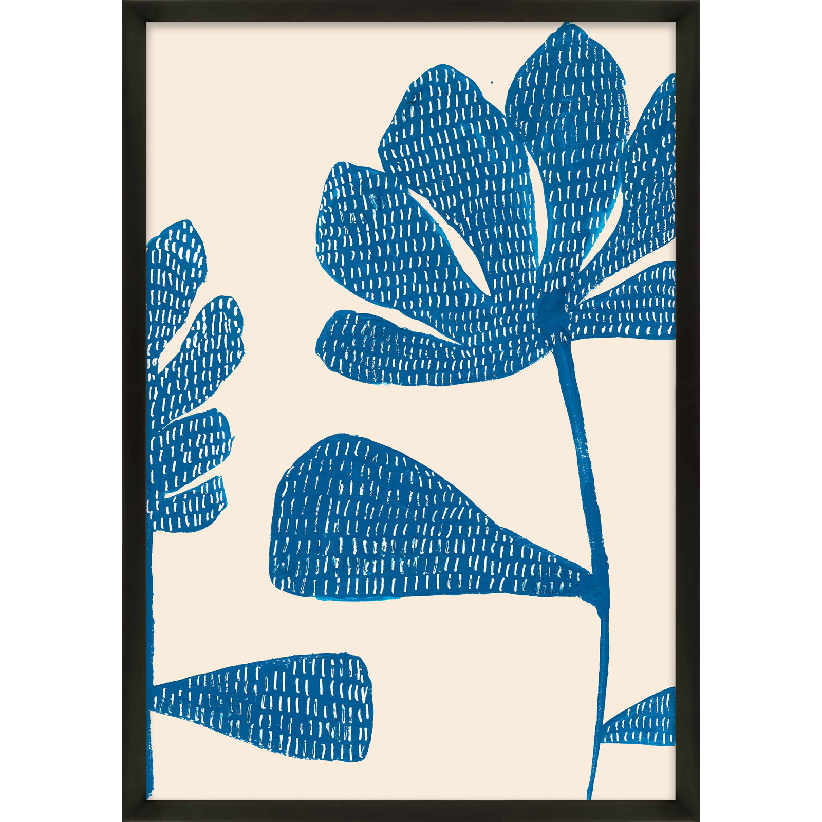 Ceramic Blue 1 Print by Andrea Stokes, Black Picture Framed Paper, 25" H x 17.5" W