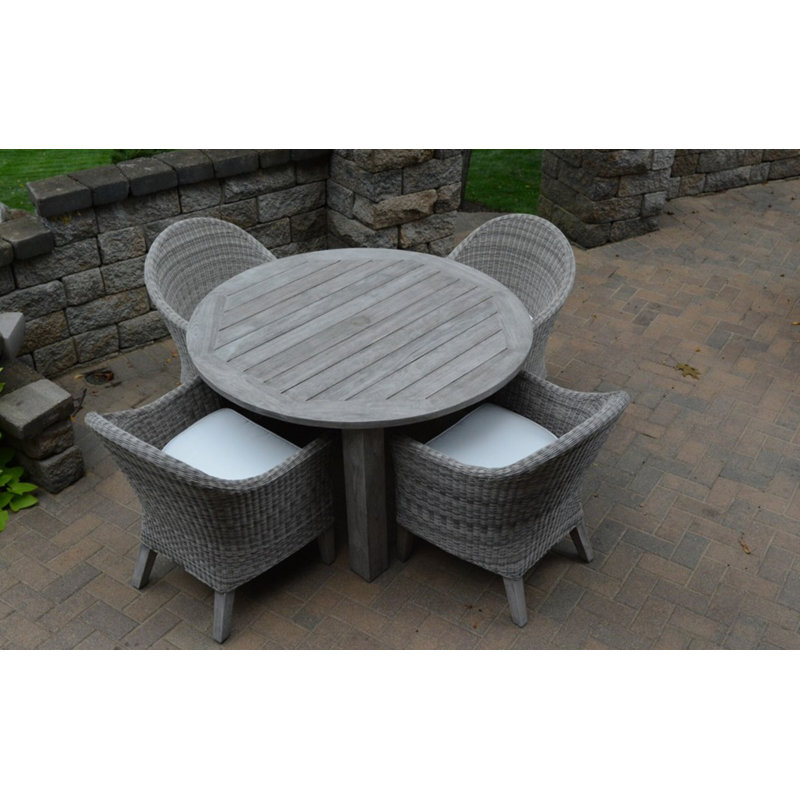 Vienna Wicker Outdoor Dining Armchair, Gray, Cast Charcoal/Gray