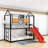 Hamler Twin Over Twin Metal Bunk Bed with Slide and Storage Stair-1688413648