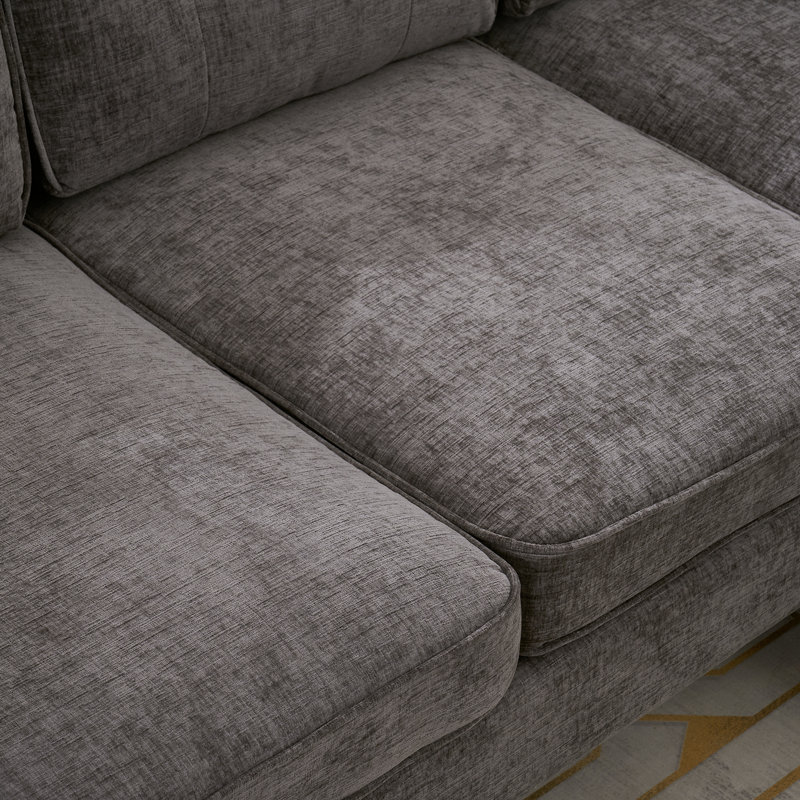 Camlyn Upholstered L-Shaped Sectional Right Hand Facing, Gray Chenille
