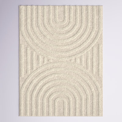 Bartletto Beige Shag Area Rug