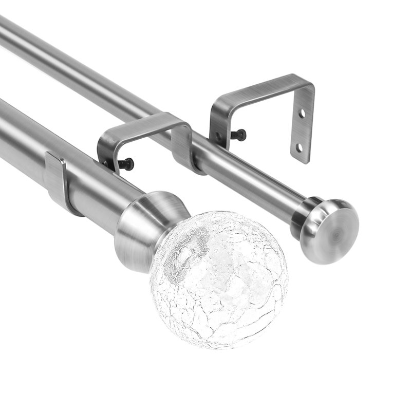Tringle à rideaux double Mullenax, Acier brossé, H 1 po x l 84 po x P 1 po
