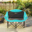 Chaise de camping double Outsunny pour adultes, chaise de camping pliante rembourrée avec accoudoirs, porte-gobelets, vert