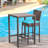 Outdoor Bar Set For Patio 3Pcs Outdoor Bar Table And Chairs Set All Weather Bar Height High Top Outdoor Table And Chairs Wicker Bar Stools Set Of 2 Tall Patio Table For Outside Balcony Brown (Blue)