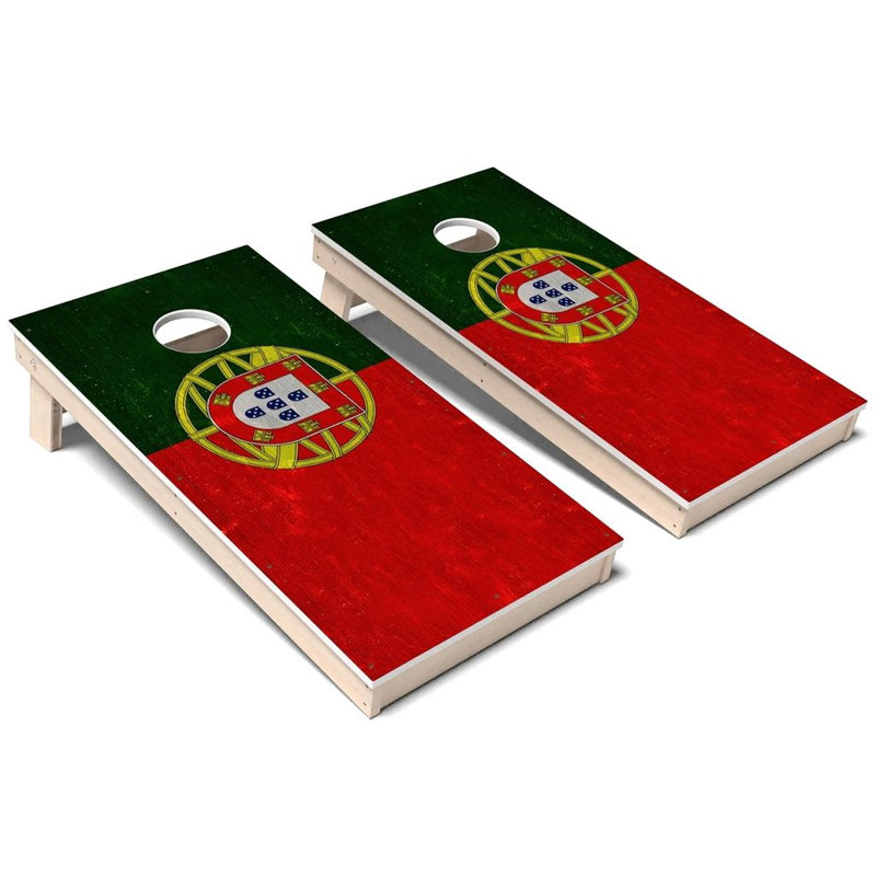 Ensemble de planches de cornhole composites toutes saisons International Flag Portugal, Add Case & Lights