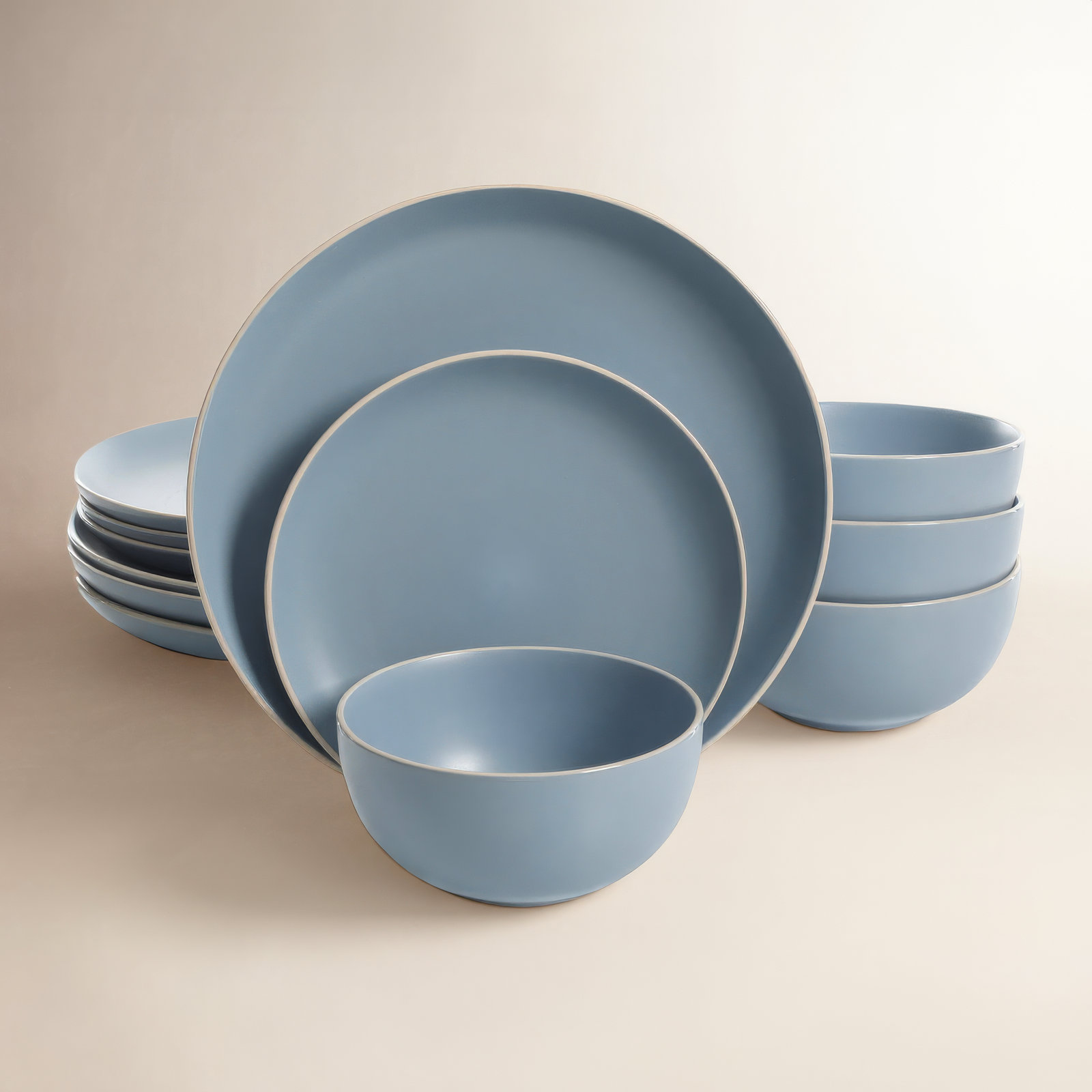 Rockaway Stoneware Dinnerware Set, Blue
