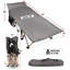 Lit de camp pliant très large 33 po, capacité de 500 lb, lit de camp portatif avec tubes ovales améliorés et sac de rangement pour bureau et extérieur, gris-73483055