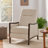 Mid-Century Modern Push-Back Fabric Recliner – Birchwood Frame + Thick Seat Cushion-1288079905