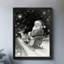 «Black Merry Santa Claus in Winter», encadré noir, impressions de style rétro-1792117680