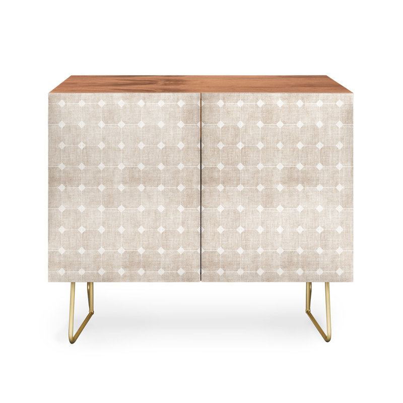 Holli Zollinger Zhi Riad Light 2 Door Credenza Cabinet, Walnut/Cream