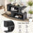 Retro Console Table with Symmetrical 2-Tier Open Shelf for Entryway and Living Room-771067426