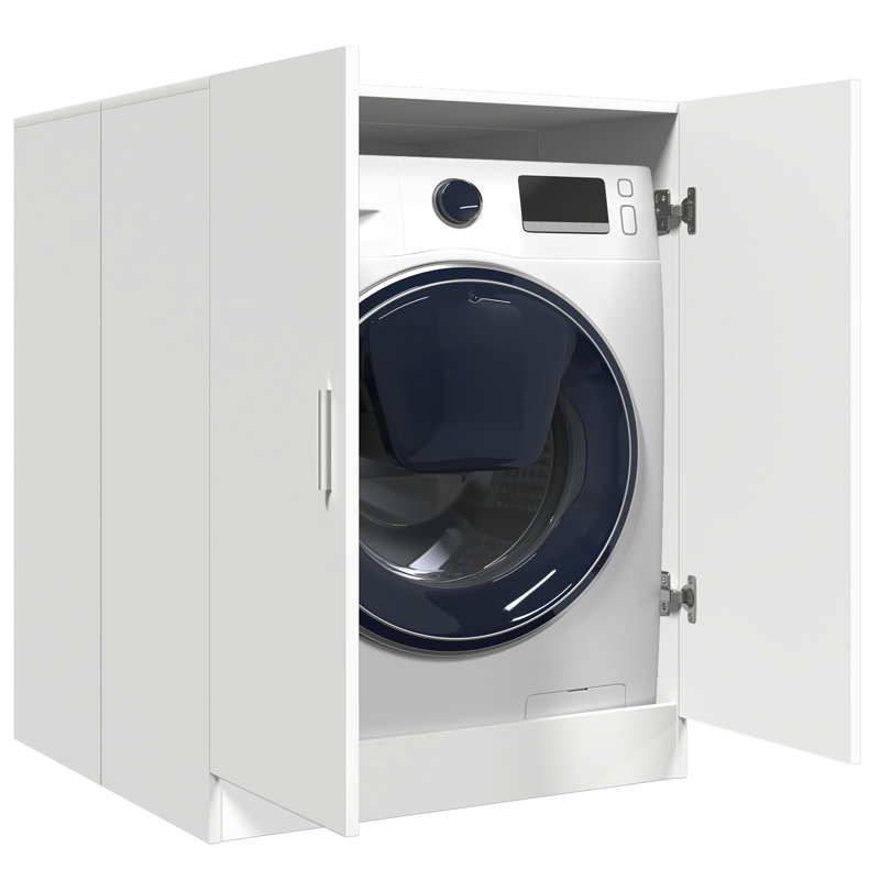 Awab Solid Wood Freestanding Linen Cabinet, White